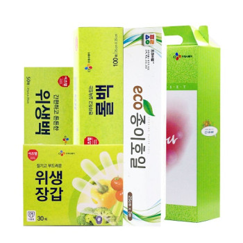 CJ위생백(대),위생장갑,롤백(대),종이호일 4종세트