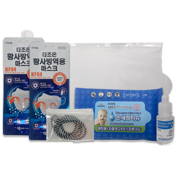 [방역키트]더조은 황사방역용 마스크(KF94)+끌림글램 퍼펙트 손 소독겔(35ml)+손 세정티슈10매+ 마스크 스트랩+지퍼백