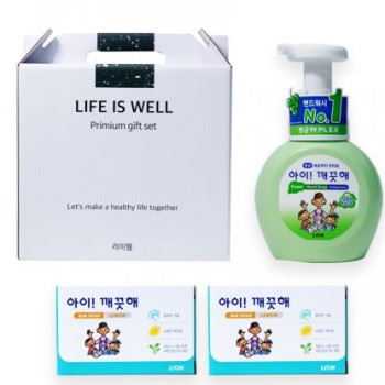 라이웰 아이깨끗해 핸드워시1P(청포도향)+비누2P SET